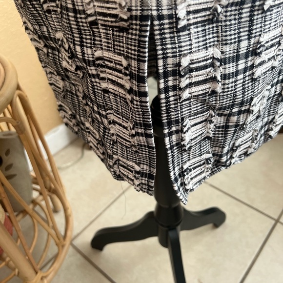 Escada Black and White Checkered Midi Dress size 34 - Picture 7 of 15